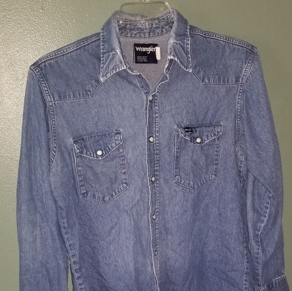 wrangler denim pearl snap